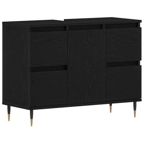 Kupaonski ormar s Lavabo - Umivaonikom Crna hrastovina 80x33x60 cm Konstruirano drvo Cijena