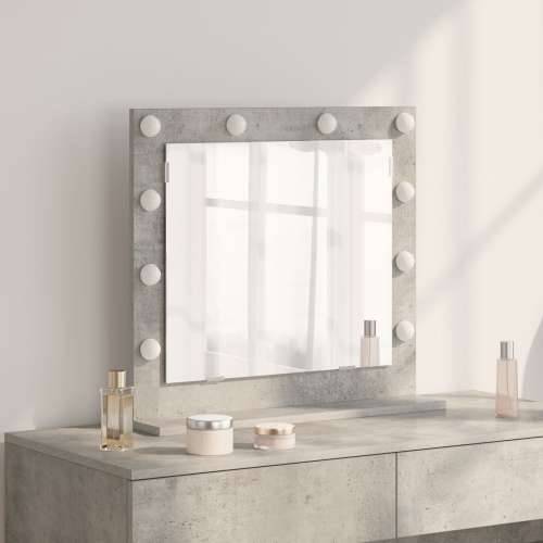 Ogledalo s LED rasvjetom Betonska siva 60x55x18 cm Cijena