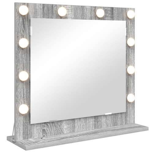 Ogledalo s LED svjetlom Siva Sonoma 60x55x18 cm Cijena