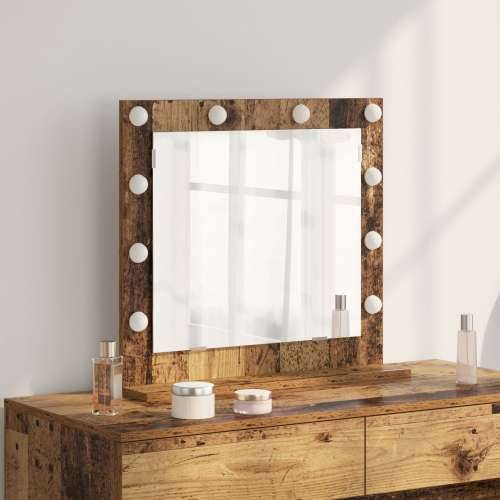 Ogledalo s LED svjetlima Stari drvo 60x55x18 cm Cijena