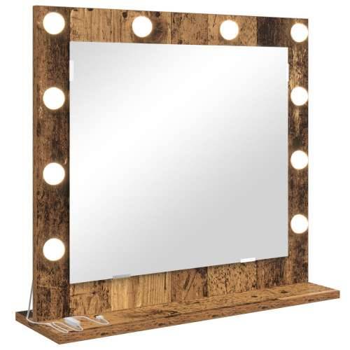 Ogledalo s LED svjetlima Stari drvo 60x55x18 cm Cijena