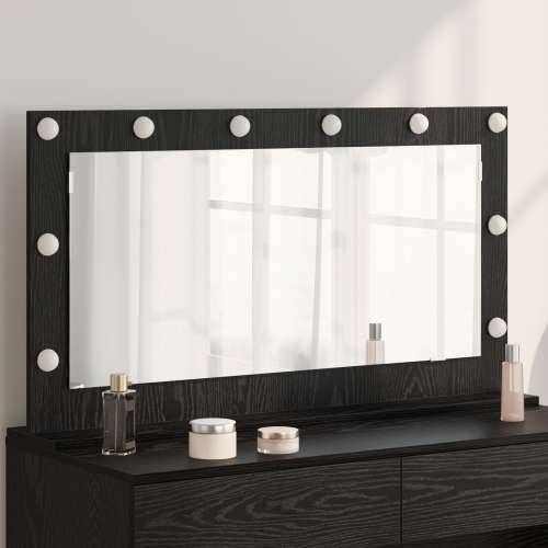 Ogledalo s LED svjetlima Crni hrast 100x55x18 cm Cijena