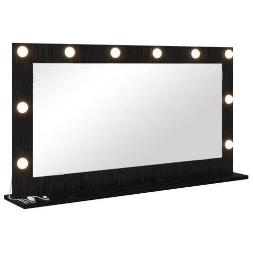 Ogledalo s LED svjetlima Crni hrast 100x55x18 cm Cijena