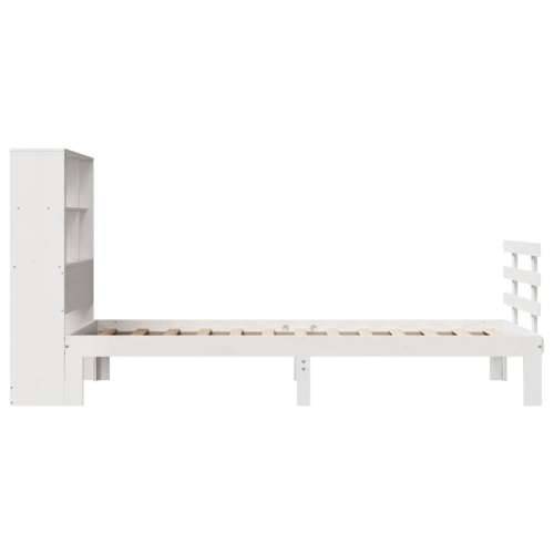 Krevet s regalom za knjige bez madraca bijeli 90x200cm borovina - Bijela 90 x 200 cm Cijena