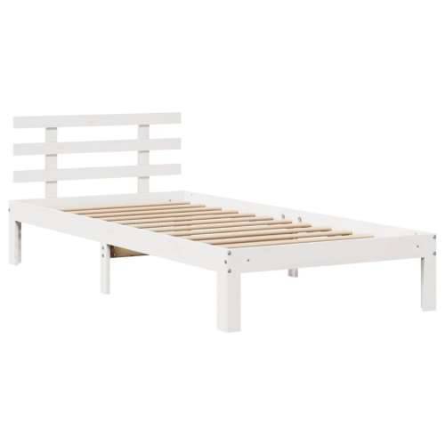 Krevet s regalom za knjige bez madraca bijeli 90x200cm borovina - Bijela 90 x 200 cm Cijena