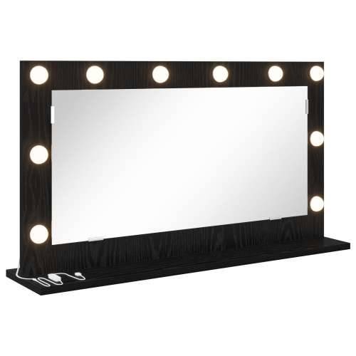 Ogledalo s LED svjetlima Crni hrast 80x45x18 cm Cijena