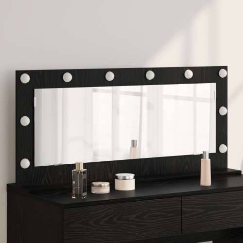 Ogledalo za toalet s LED svjetlima Crni hrast 100x45x18 cm Cijena
