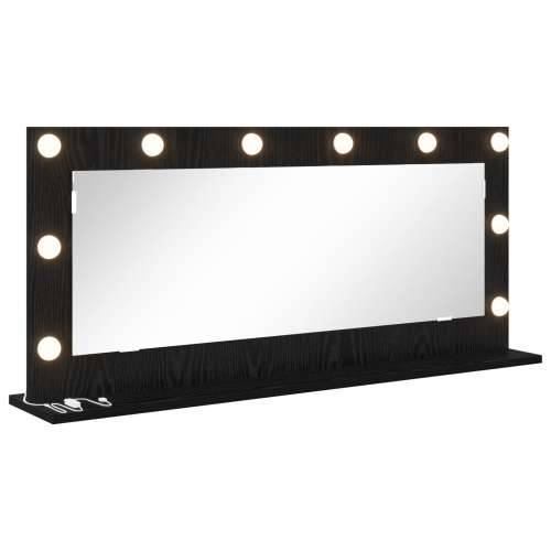 Ogledalo za toalet s LED svjetlima Crni hrast 100x45x18 cm Cijena