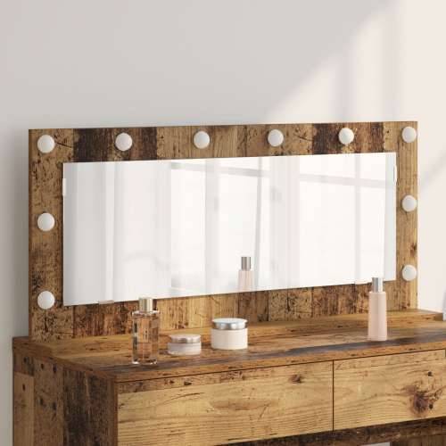 Ogledalo s LED svjetlima Stari drvo 100x45x18 cm Cijena