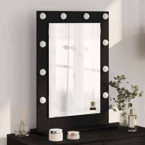 Ogledalo s LED svjetlima Crna hrastovina 70x50x18 cm Cijena
