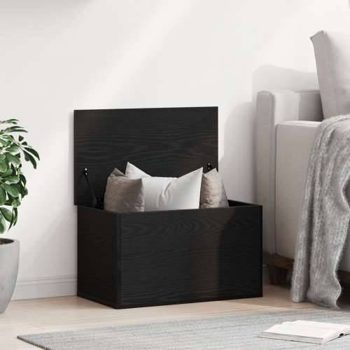 Kutija za pohranu s poklopcem Crni hrast 60x35x35 cm Imitacija drva Cijena