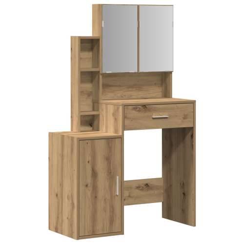 Toaletni stol s ogledalom i LED lampicama u Artisan hrastu Cijena