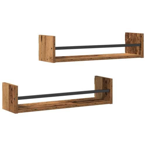 Zidne police 2 kom Starano drvo 60x16x14 cm Inžinjerska drva Cijena