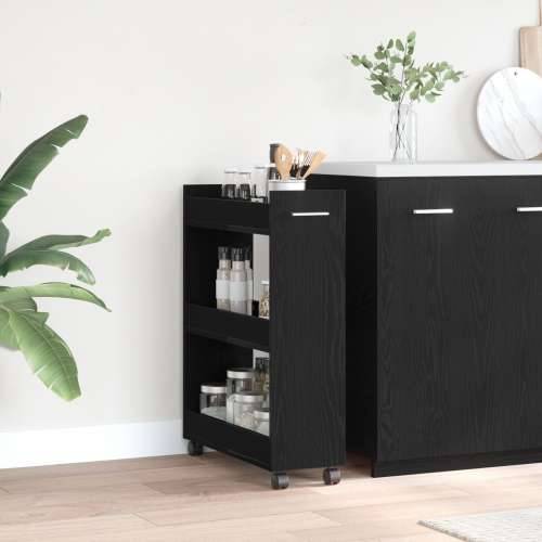Rolling Cabinet Crni Hrast 60x22x79 cm Konstruirano drvo Cijena