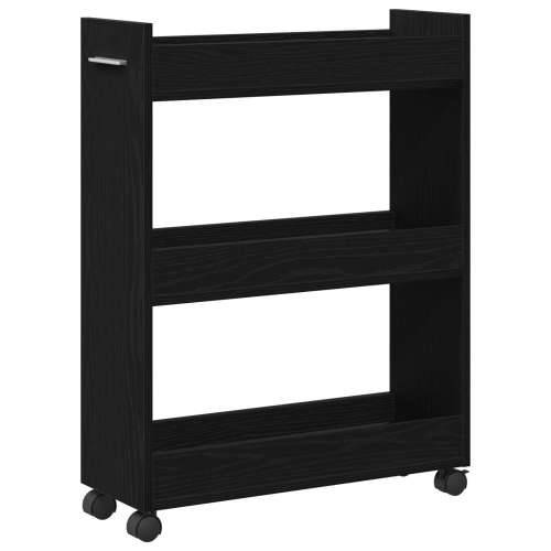 Rolling Cabinet Crni Hrast 60x22x79 cm Konstruirano drvo Cijena