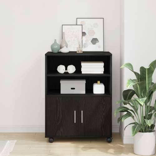 Rolling Cabinet Crni hrast 60x48x81 cm Konstruirano drvo Cijena