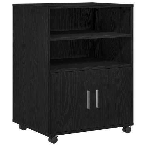 Rolling Cabinet Crni hrast 60x48x81 cm Konstruirano drvo Cijena