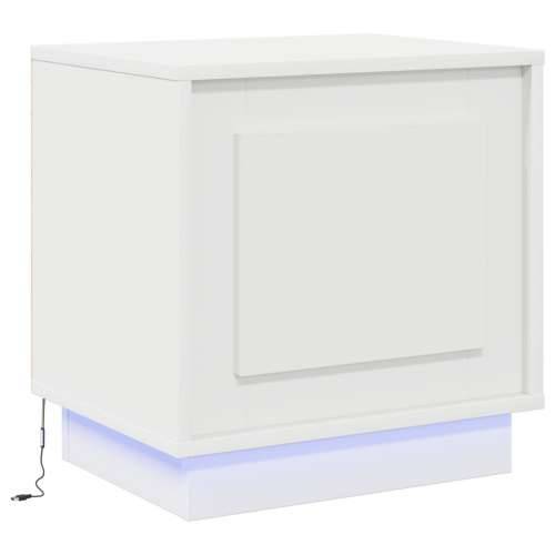 Noćni ormarić s LED svjetlima Bijela 44x34,5x45 cm Cijena