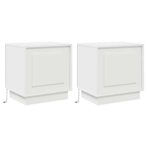 Noćni ormarići s LED svjetlima 2 kom bijeli 44x34,5x45 cm Cijena