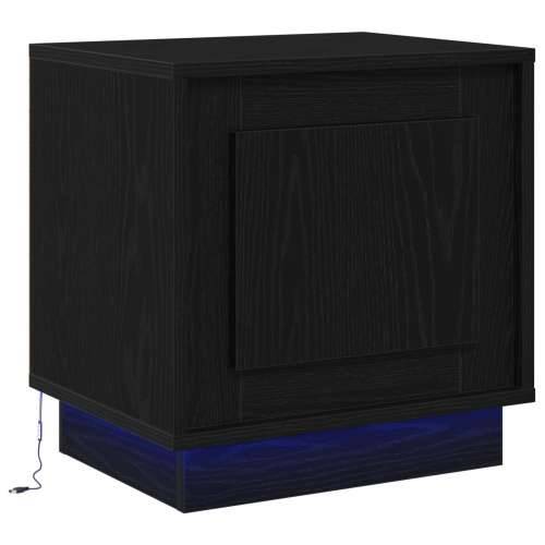 Noćni ormarić s LED svjetlima Crni hrast 44x34,5x45 cm Cijena
