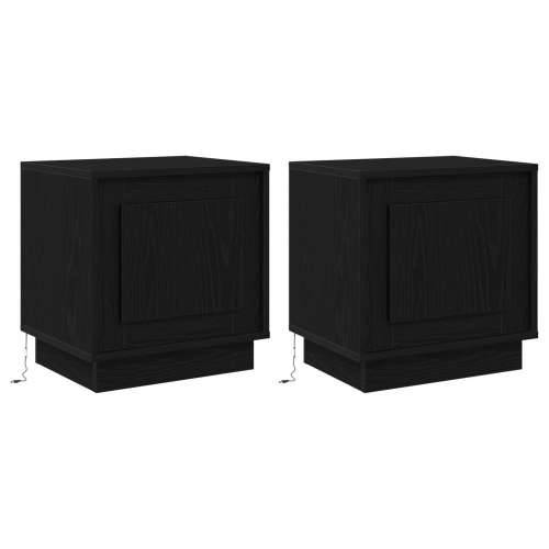Noćni ormarići s LED svjetlima 2 kom Crna hrastovina 44x34,5x45 cm Cijena