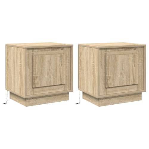 Noćni ormarići s LED svjetlima 2 kom Sonoma hrast 44x34,5x45 cm Cijena