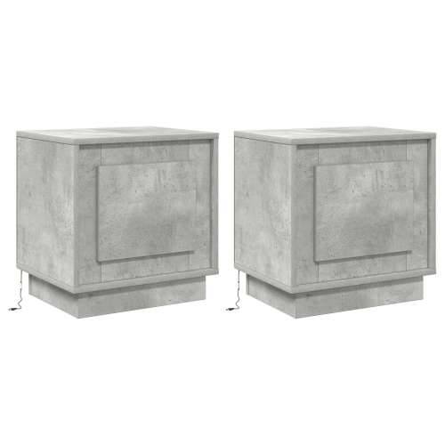 Noćni ormarići s LED svjetlima 2 kom Siva betonska 44x34,5x45 cm Cijena