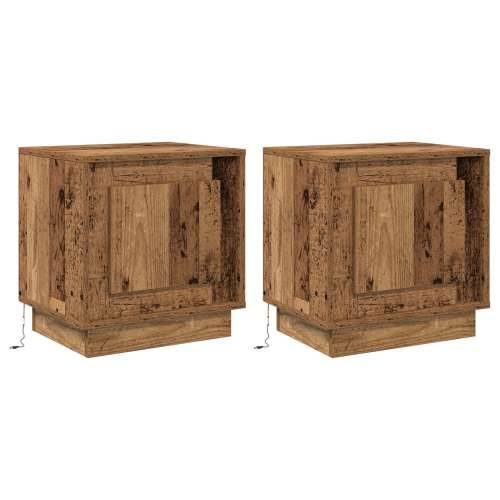 Noćni ormarić s LED svjetlima 2 kom Stari drvo 44x34,5x45 cm Cijena