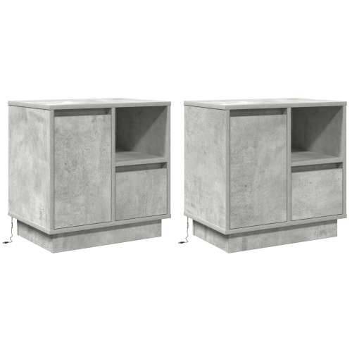 noćni ormarići s LED 2 kom sivi beton 50x34.5x50 cm Cijena