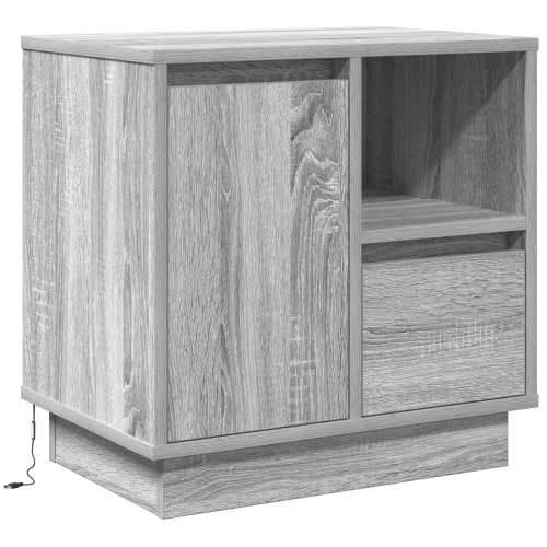 Noćni ormarić s LED-om Siva Sonoma 50x34,5x50 cm Cijena