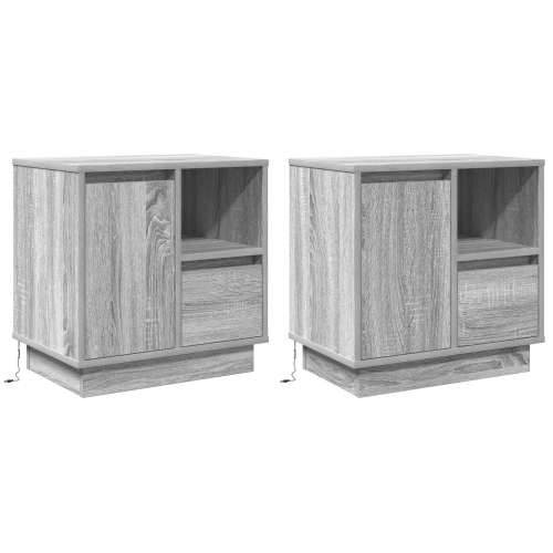 Noćni ormarići s LED-om 2 kom Siva Sonoma 50x34,5x50 cm Cijena