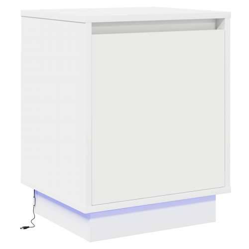 Noćni ormarić s LED svjetlima bijeli 39x34,5x50 cm Cijena