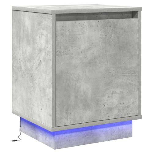 Noćni ormarić s LED svjetlima sivi beton 39x34.5x50 cm Cijena