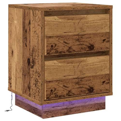 Noćni Ormarić s LED Svjetlima Staro Drvo 39x34.5x50 cm Cijena