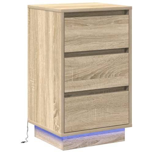 noćni kabinet s LED-om Sonoma drvo 39x34,5x65 cm konstruirano drvo Cijena