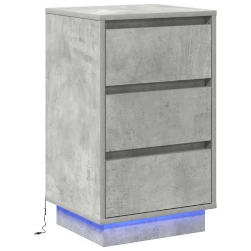 Noćni ormarić s LED rasvjetom betonska siva 39x34.5x65 cm konstruirano drvo Cijena
