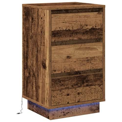 noćni ormarić s LED-om, starodrevno drvo 39x34.5x65 cm, konstruirano drvo Cijena