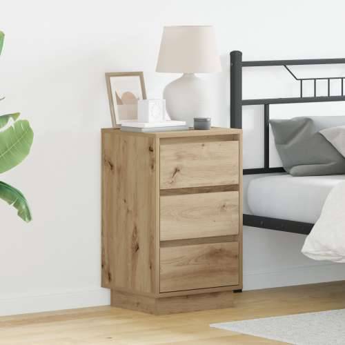 noćni kabinet s LED hrast 39x34.5x65 cm inženjersko drvo Cijena