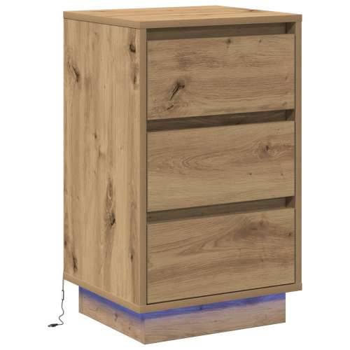 noćni kabinet s LED hrast 39x34.5x65 cm inženjersko drvo Cijena