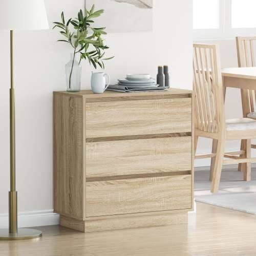 Noćni ormarić s LED svjetlom Sonoma Oak 71x34,5x75 cm od inženjerskog drva Cijena