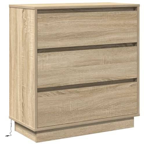 Noćni ormarić s LED svjetlom Sonoma Oak 71x34,5x75 cm od inženjerskog drva Cijena