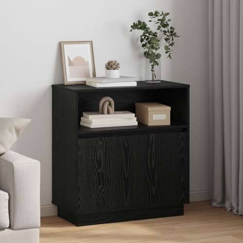 Sideboard s LED-om Crna Hrast 71x34,5x75 cm Konstruirano drvo Cijena