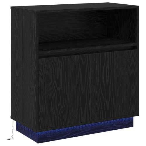Sideboard s LED-om Crna Hrast 71x34,5x75 cm Konstruirano drvo Cijena