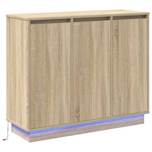 Komoda s LED rasvjetom, Sonoma hrast, 90x32x75 cm, konstruirano drvo Cijena