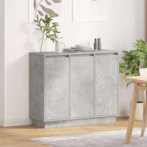 Sideboard s LED-om u betonskoj sivoj boji 90x32x75 cm od konstruiranog drveta Cijena