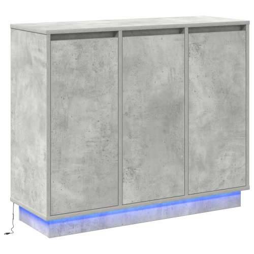 Sideboard s LED-om u betonskoj sivoj boji 90x32x75 cm od konstruiranog drveta Cijena