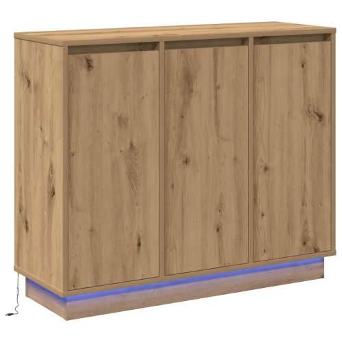 komoda s LED rasvjetom od umjetnog hrasta 90x32x75 cm Cijena
