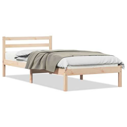 Krevet s uzglavljem 80x220 cm od punog drva borovine Cijena