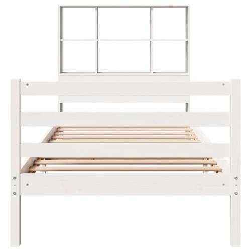 Krevet s regalom za knjige bez madraca bijeli 90x190cm borovina - Bijela 90 x 190 cm Cijena