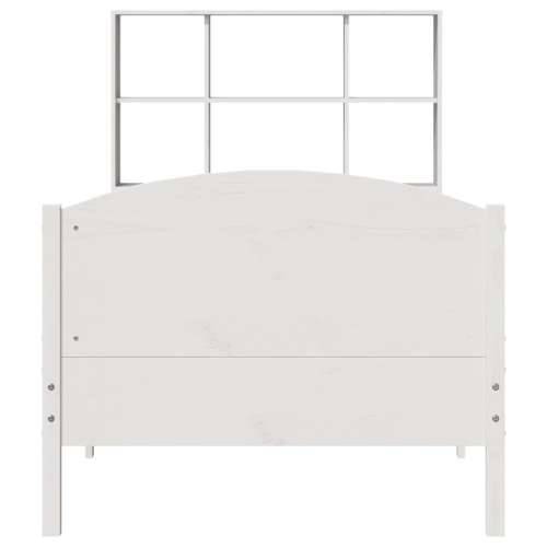 Krevet s regalom za knjige bez madraca bijeli 90x200cm borovina - Bijela 90 x 200 cm Cijena